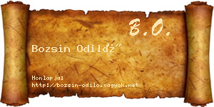 Bozsin Odiló névjegykártya